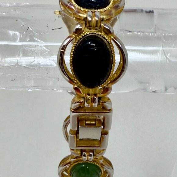 Lafayette Semi-Precious Gemstone Link Watch – Gold Tone & Silver Tone Bracelet - Picture 11 of 12